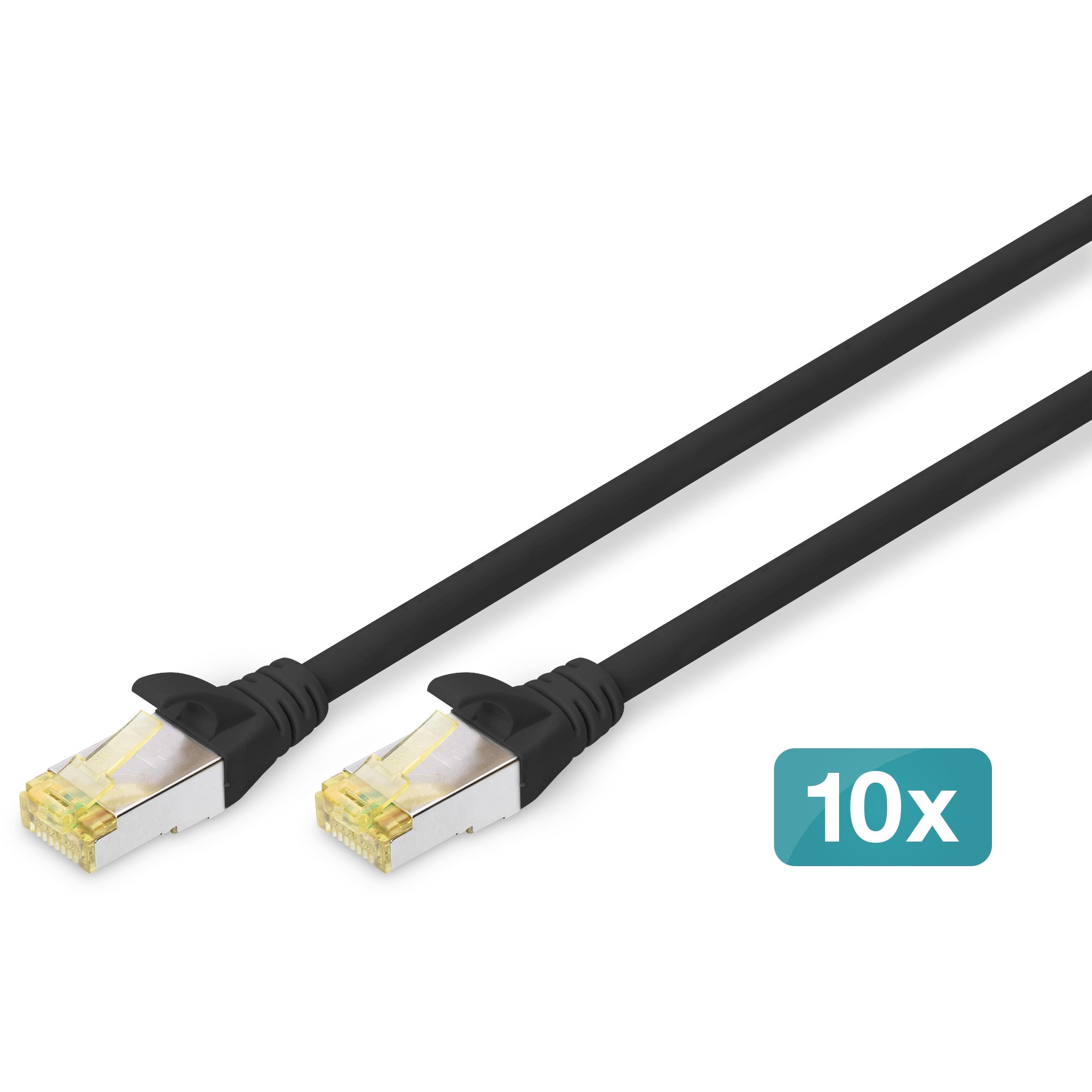 Kabllo për Rrjet DIGITUS CAT.6A S/FTP Patch Cable 0.25m (10 pcs) - Zezë