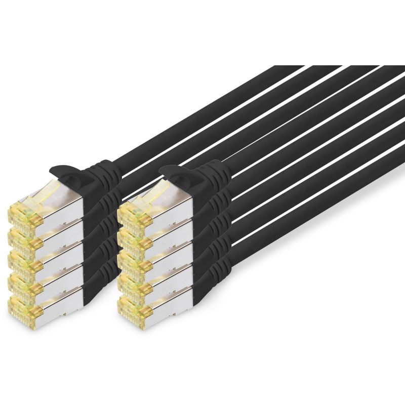 Kabllo rrjeti DIGITUS Cat6A S/FTP Patch Cable / 10 pcs / 1m - Zezë