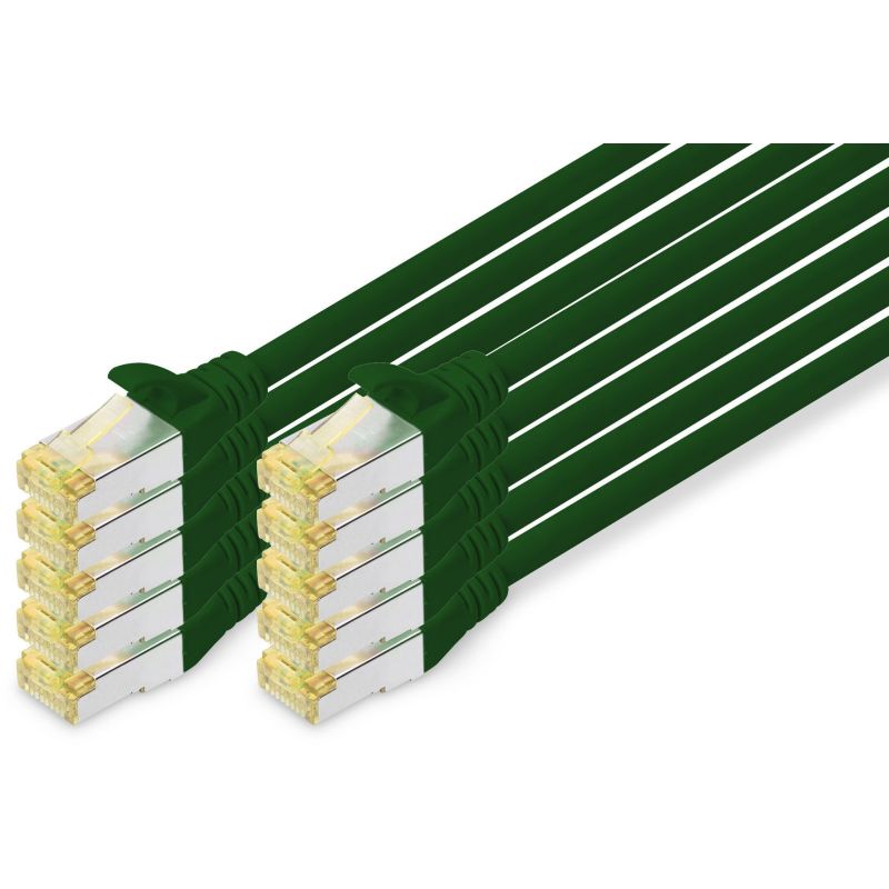 Kabllo rrjeti DIGITUS Cat6A S/FTP Patch Cable / 10 pcs / 1m - Gjelbër