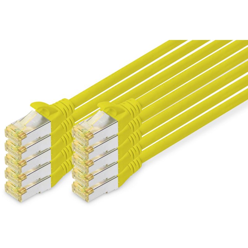 Kabllo rrjeti DIGITUS Cat6A S/FTP Patch Cable / 10 pcs / 1m - Verdhë