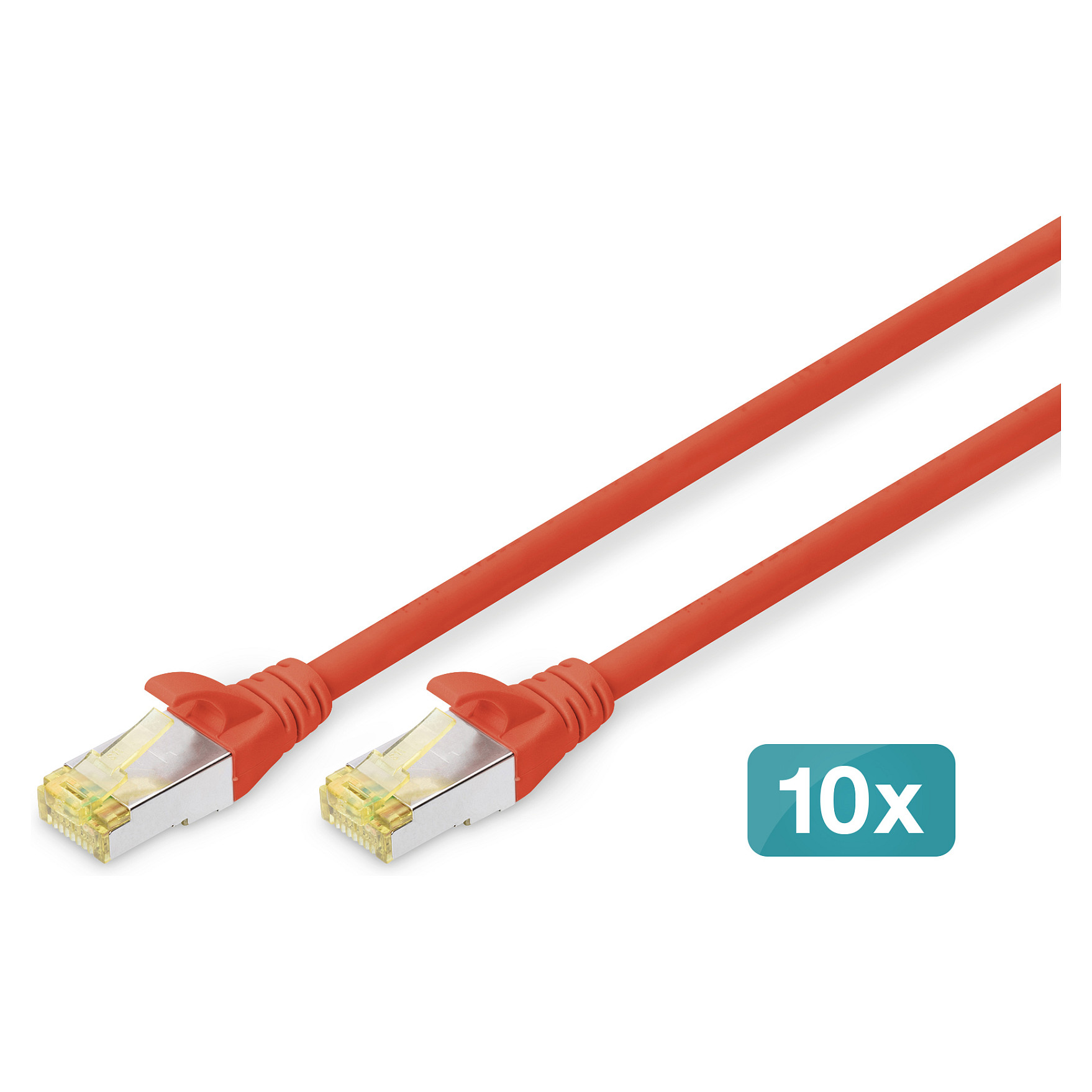 Kabllo për rrjet DIGITUS CAT6A S/FTP Patch Cable 10 pcs / 2 m - Kuqe
