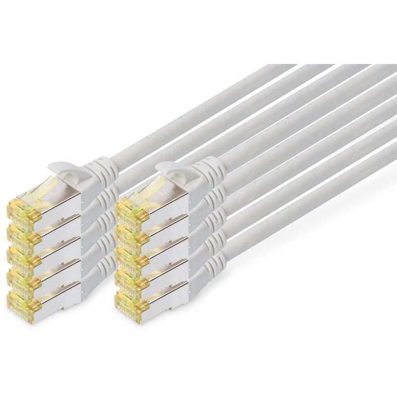 Kabllo rrjeti DIGITUS Cat6A S/FTP Patch Cable / 10 pcs / 3m - Gri