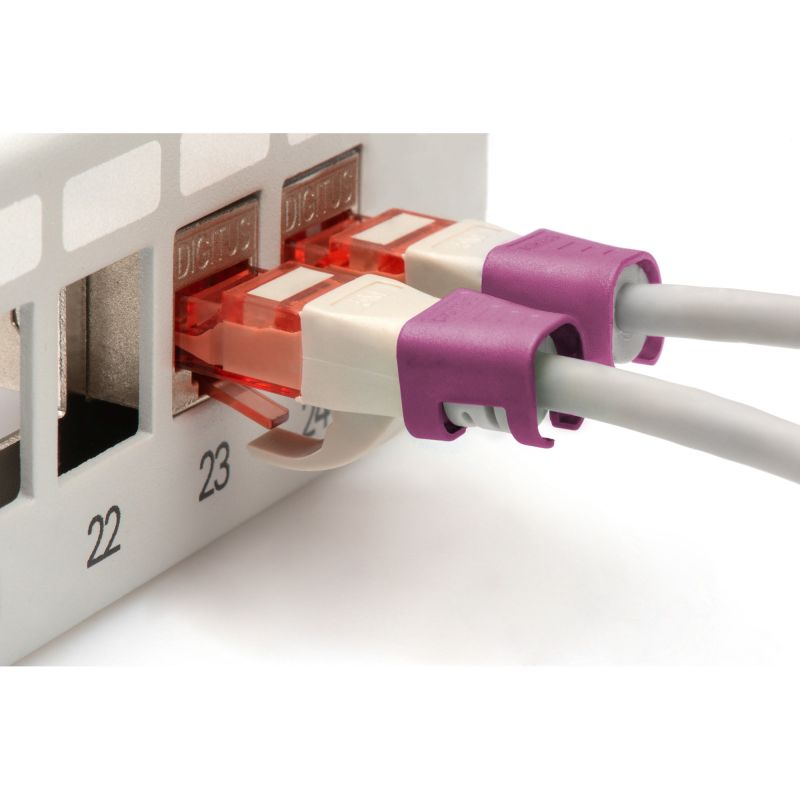 Aksesorë për rrjet DIGITUS Color Clips / Patch Cables / 100 pcs – Rozë - Figura 3