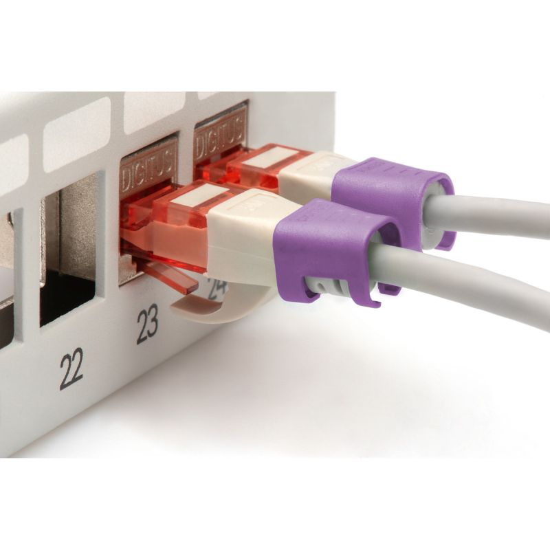 Aksesorë për rrjet DIGITUS Color Clips / Patch Cables/ 100 pcs – Vjollcë - Figura 3