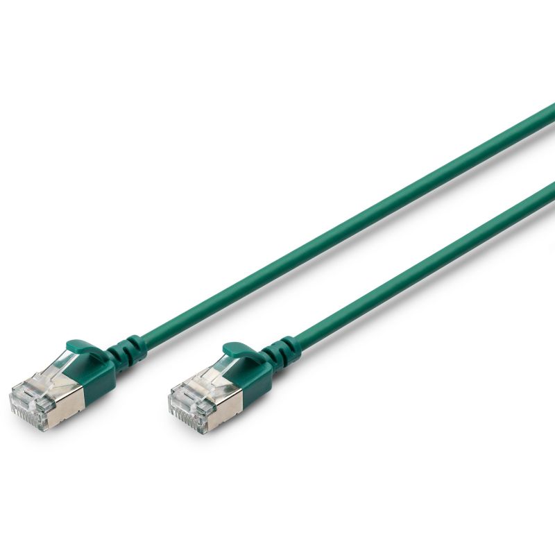 Kabllo për Rrjet DIGITUS Patchcable CAT6A F/FTP Slim 0.50m – Gjelbër