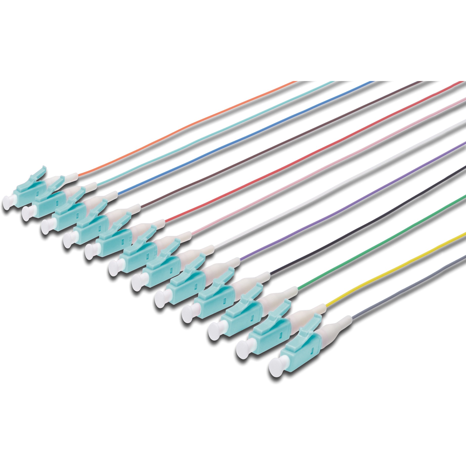 DIGITUS LC LC OM3 Multimode Pigtail 12 Pack 2m Fiber Optic Loose Buffer Set