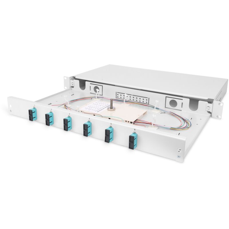 Aksesorë për Rrjet DIGITUS LWL Splice Box 1U Equipped 6x SC Duplex OM3 - Hiri - Figura 2