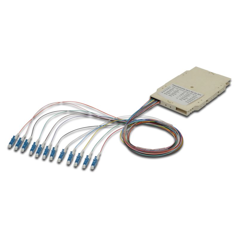 Kabllo për Rrjet DIGITUS Splice Cassette with 12 Pigtails / Pre‑assembled / LC / OS2