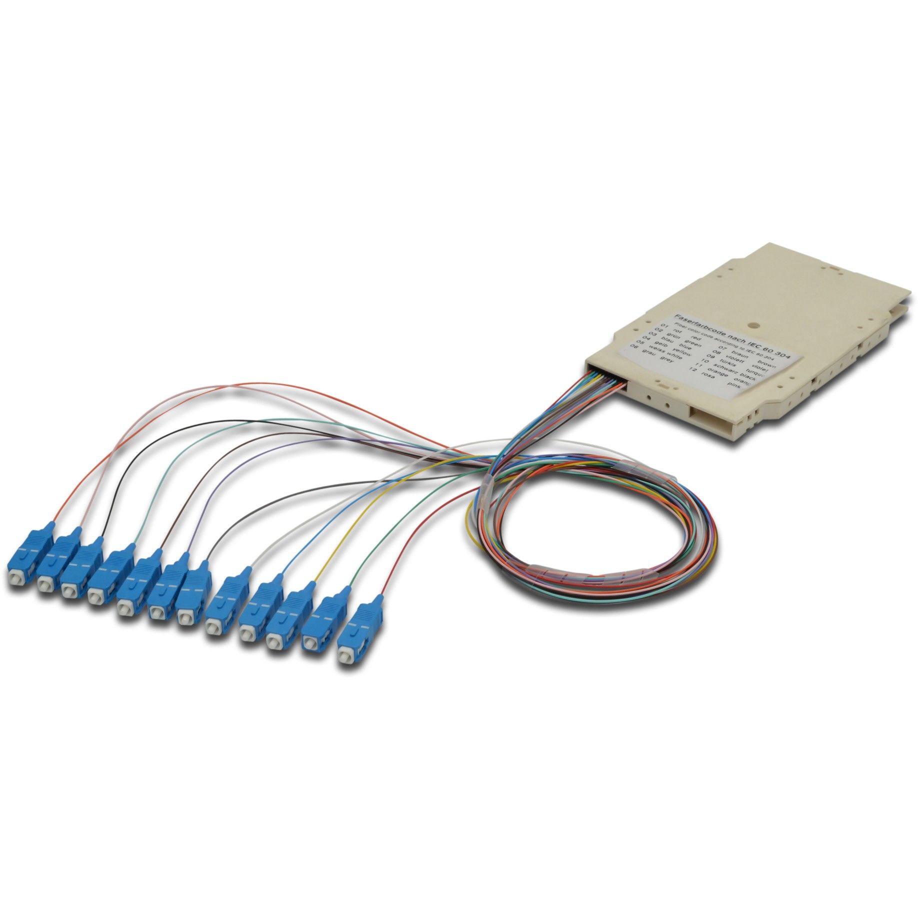 Kabllo për Rrjet DIGITUS Splice Cassette with 12 Pigtails / Pre-assembled / SC / OM4 / Polybag
