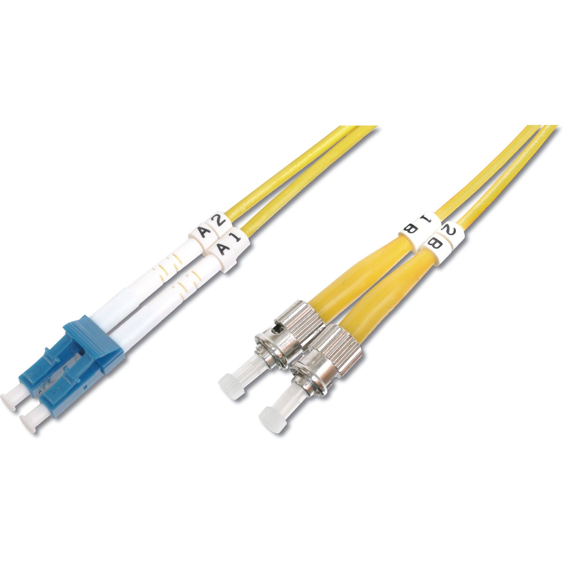 Kabllo për Rrjet DIGITUS Fiber Optic Patch Cable LC–ST / 2.00m / Singlemode Duplex OS2 / Polybag