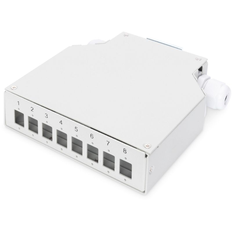 Aksesorë për Rrjet DIGITUS DIN Rail Splice Box for 8 LC/DX Couplings