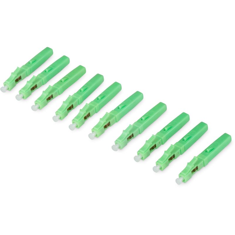 DIGITUS LC APC Field Assembly Connector OS2 Singlemode Fiber Fast Connector 10 Pack