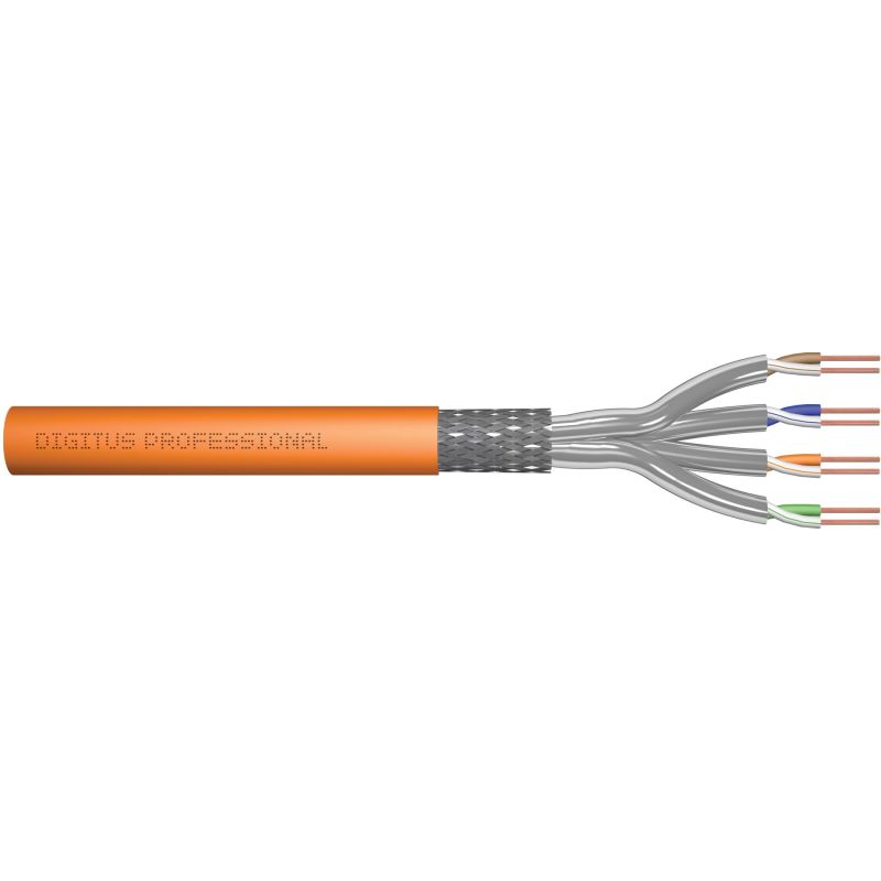 Kabllo për Rrjet DIGITUS CAT.7 S/FTP Installation Cable / twisted pair / 1000m / AWG 23/1 - Portokalli