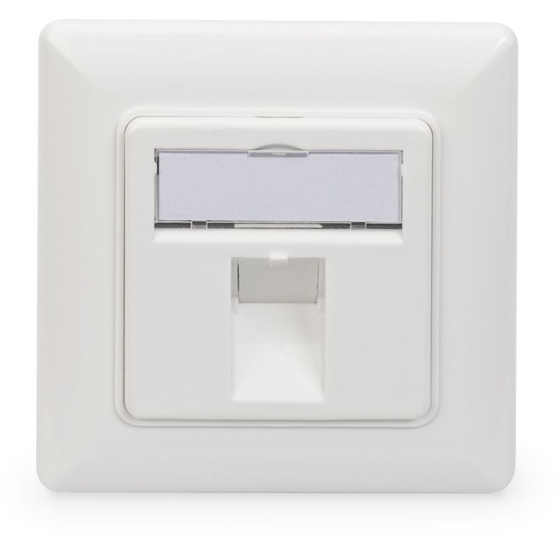 Aksesorë për Rrjet DIGITUS Empty Outlet for Keystone Module / 1x frame 80×80mm + central plate