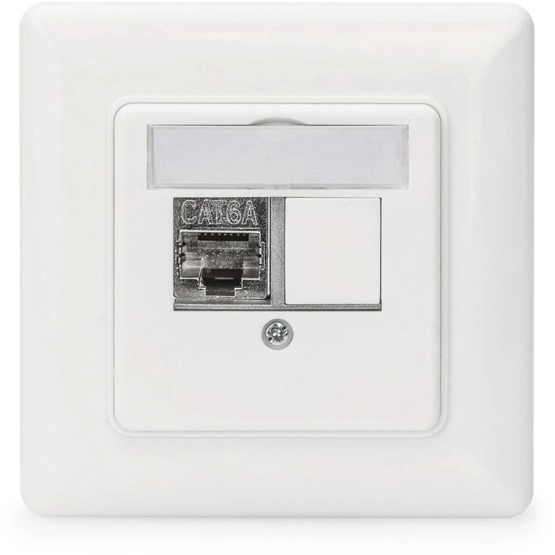 Aksesorë për Rrjet DIGITUS Empty Outlet with Central Plate and Frame / 2x Keystone - Figura 2