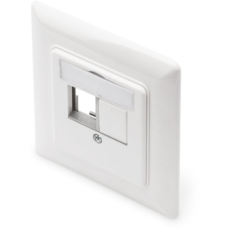 Aksesorë për Rrjet DIGITUS Empty Outlet with Central Plate and Frame / 2x Keystone