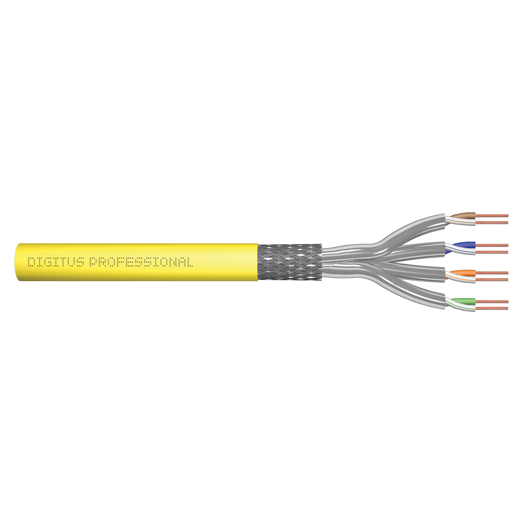 Kabllo për rrjet DIGITUS Cat7a S/FTP Twisted Pair 500 m / AWG22/1 - Verdhë