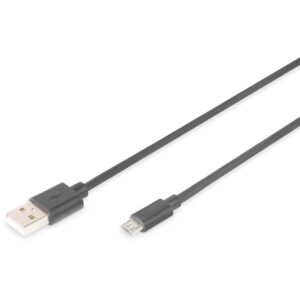 Kabllo USB DIGITUS / USB 2.0 / A - Micro B  / 1.8 m - Zezë