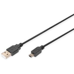 Kabllo USB DIGITUS / USB 2.0 / A - Mini B / 1.8 m - Zezë