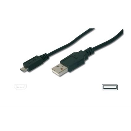 Kabllo USB DIGITUS USB 2.0 Connection Cable Type A–Micro B M/M 3.0m - Zezë