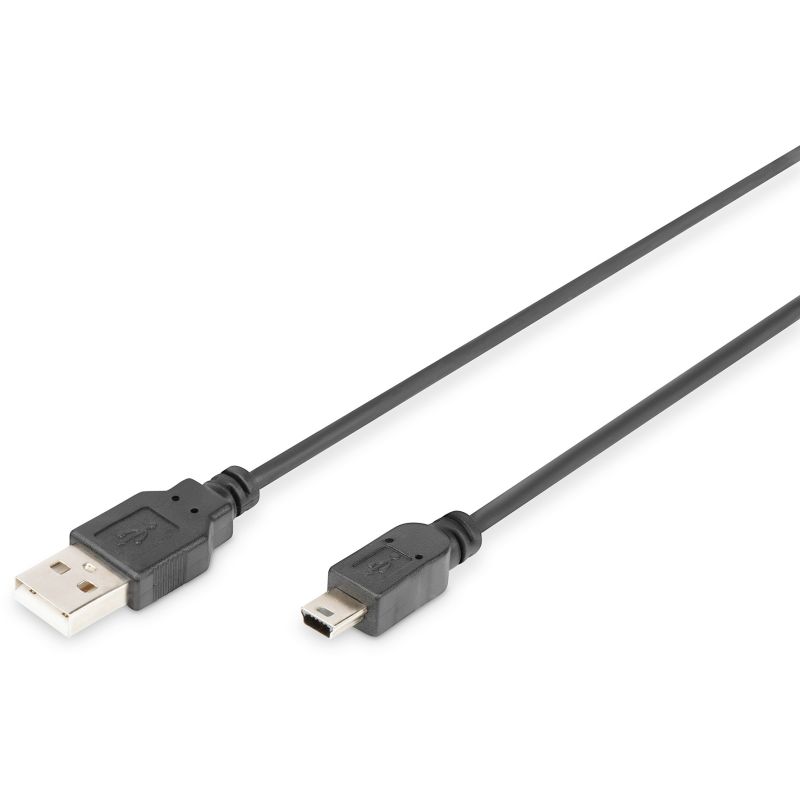 Kabllo USB DIGITUS USB 2.0 Type‑A → Mini‑B Male / 1 m – Zezë