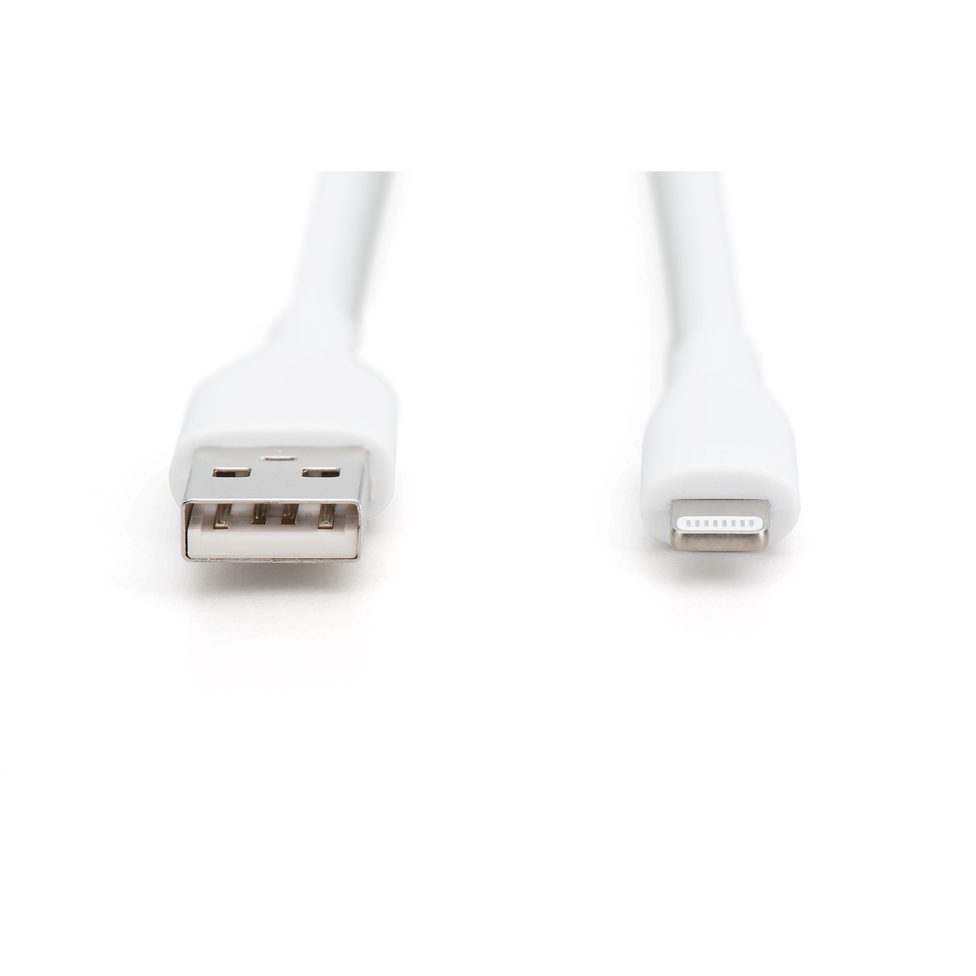 Kabllo USB DIGITUS USB 2.0 Cable Type A–Lightning Silicone 1.0m MFI - Bardhë - Figura 2
