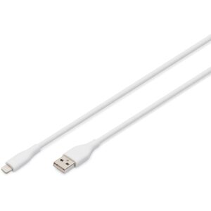 Kabllo USB  DIGITUS USB 2.0 Cable Type A–Lightning Silicone 2.0m MFI  - Bardhë