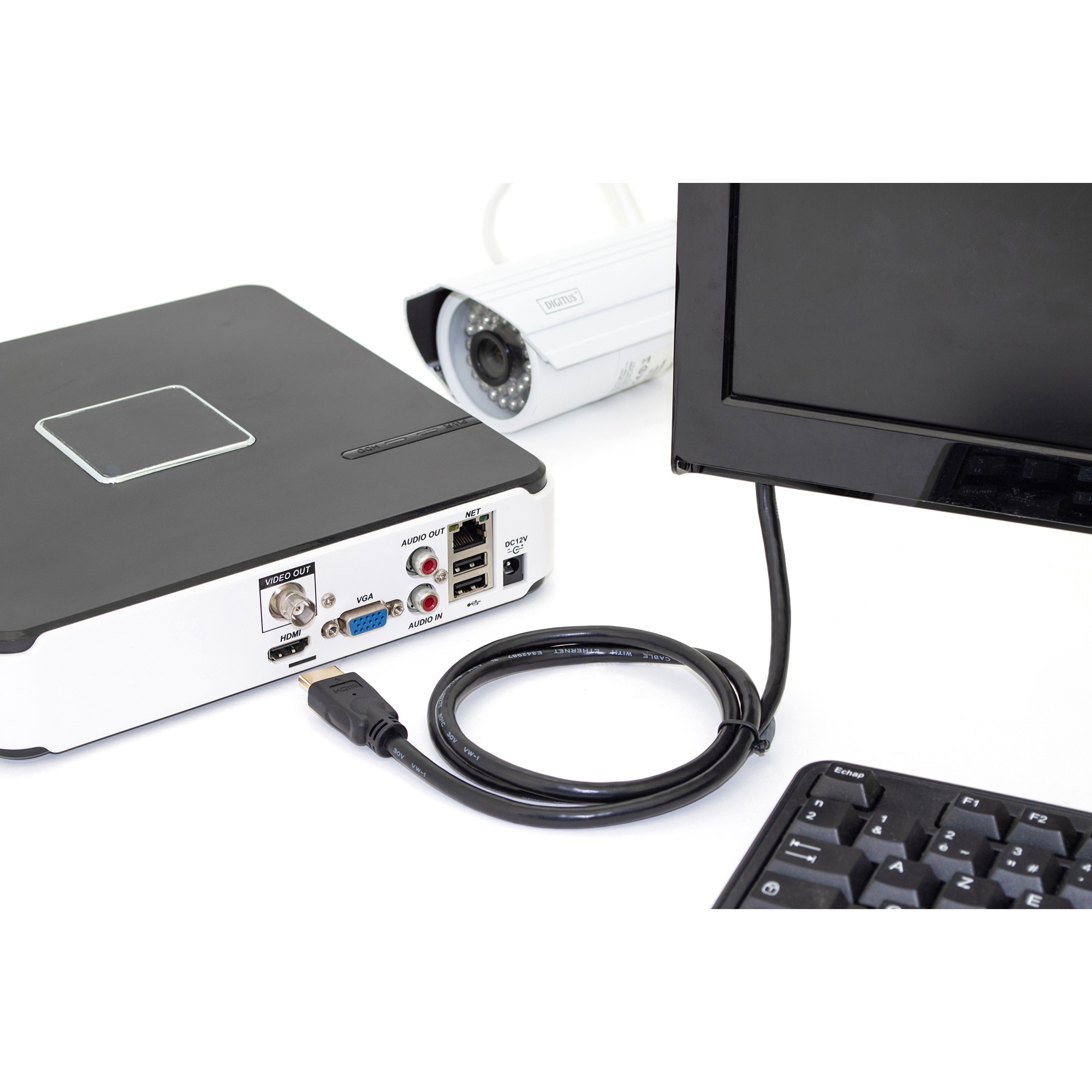 Kabllo HDMI DIGITUS HDMI Cable Type A→A HighSpeed with Ethernet / 4K / 5.0m - Zezë - Figura 2