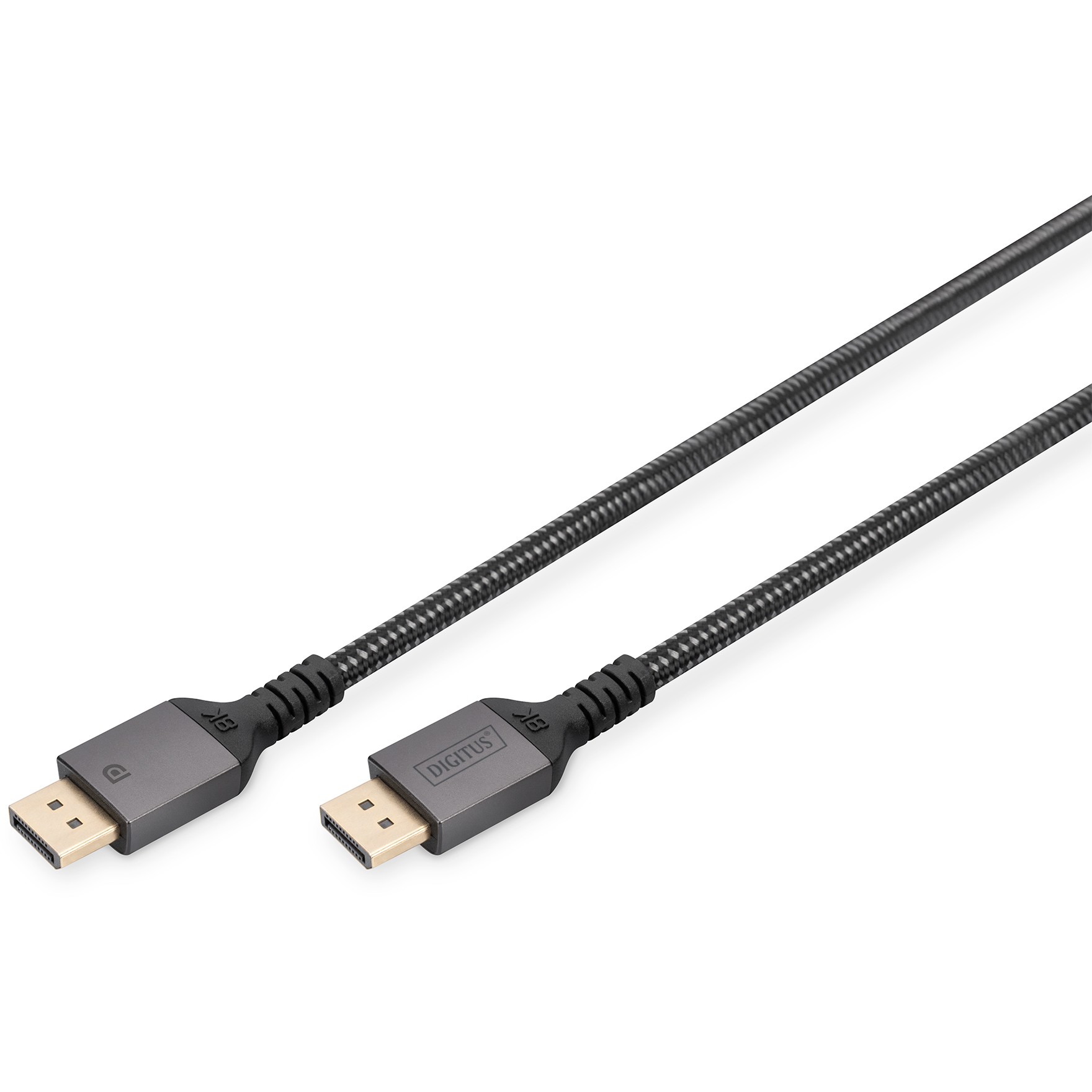 Kabllo DisplayPort DIGITUS / 2.0m / Aluminium / 8K - Zezë