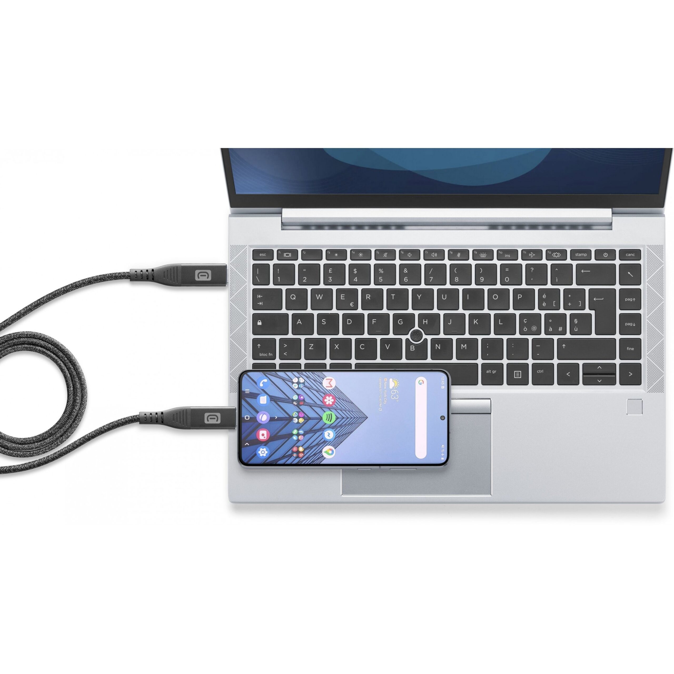 Kabllo USB Cellularline 5A Fast Transfer Cable 1.0m USB Type-C / Type-C - Zezë - Figura 2