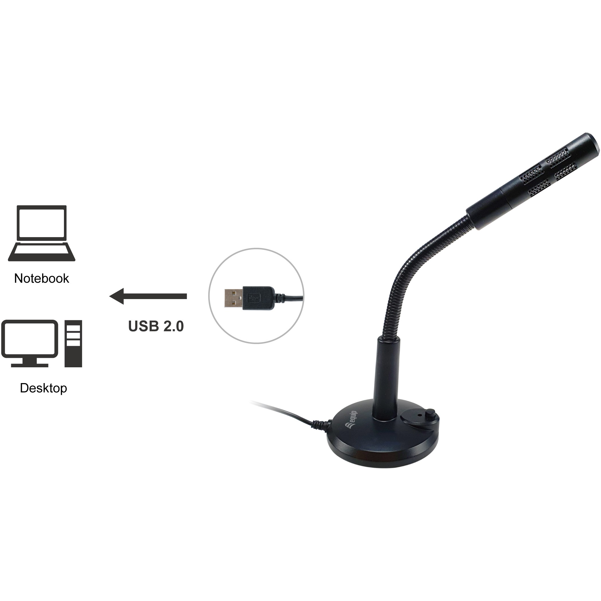 Mikrofon Equip USB Table Microphone / Adjustable Tilt, Plug & Play Design - Zezë - Figura 3