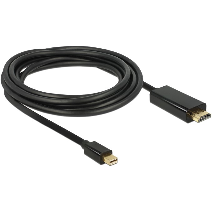 Kabllo Mini DisplayPort DELOCK 1.1 / HDMI / Pasiv / 1080p / 2 m – Zezë