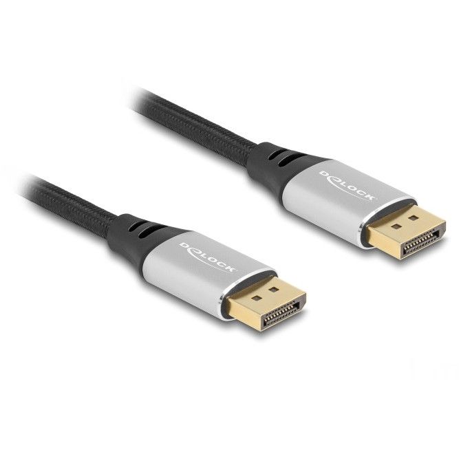 Kabllo DisplayPort DeLOCK 16K / 60Hz / 1m – Argjend