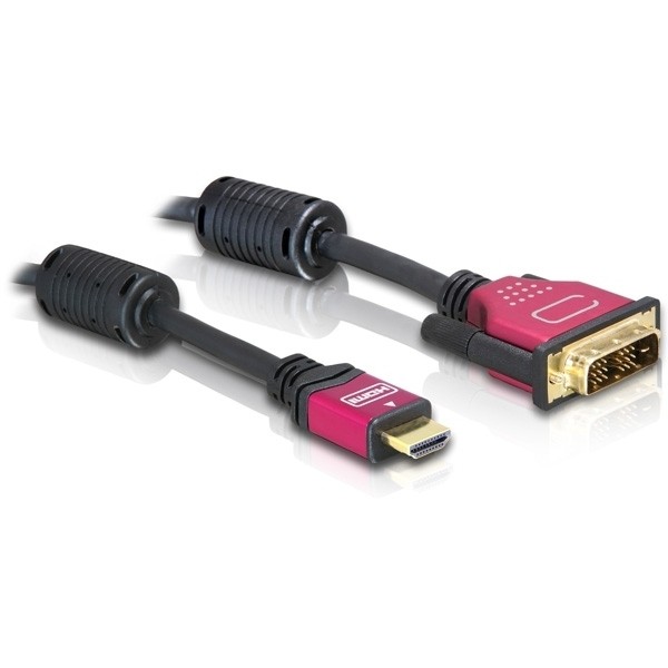 Kabllo DELOCK / HDMI-A Plug→ DVI 18+1 Plug / 5m - Zezë