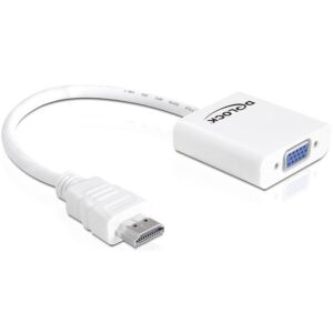 Kabllo Adapter DELOCK / HDMI-A Plug → VGA Socket - Bardhë