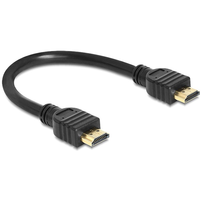 Kabllo HDMI DELOCK / HDMI-A Plug → HDMI-A Socket / High Speed with Ethernet / 25cm - Zezë