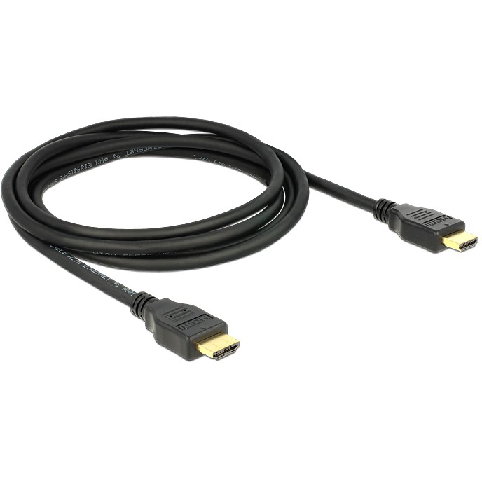 Kabllo HDMI DELOCK / HDMI-A Plug→ HDMI-A Plug / High Speed with Ethernet / 2.0m - Zezë - Figura 2