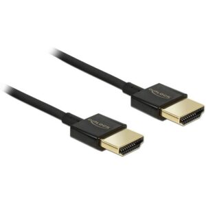 Kabllo HDMI DELOCK / HDMI-A Plug → HDMI-A Plug / High Speed with Ethernet / 3D / 4K / 1.0m / Slim Premium - Zezë