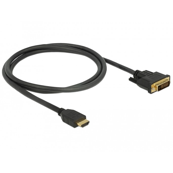 Kabllo Adapter DELOCK / HDMI ↔ DVI (24+1) / Bidirectional / 1.0m - Zezë - Figura 2