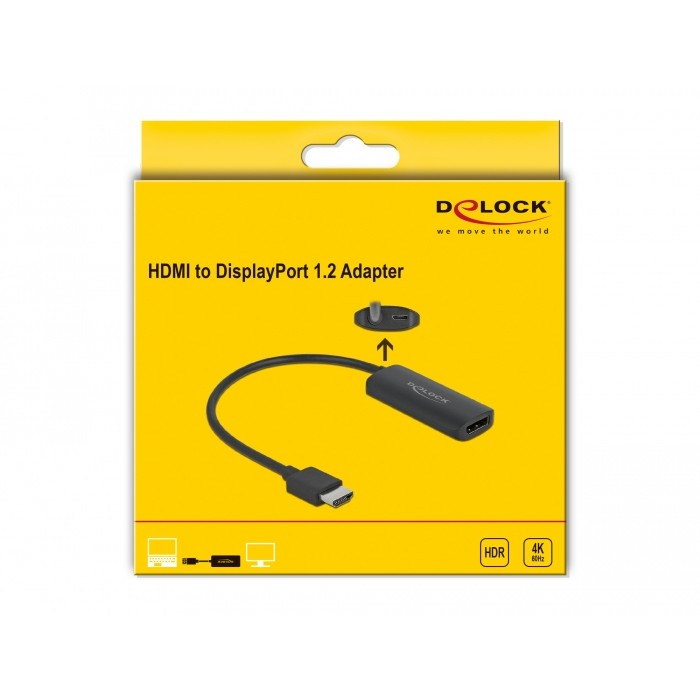 Kabllo HDMI-A to DisplayPort DELOCK / 4K 60Hz (ST-BU) - Zezë - Figura 4