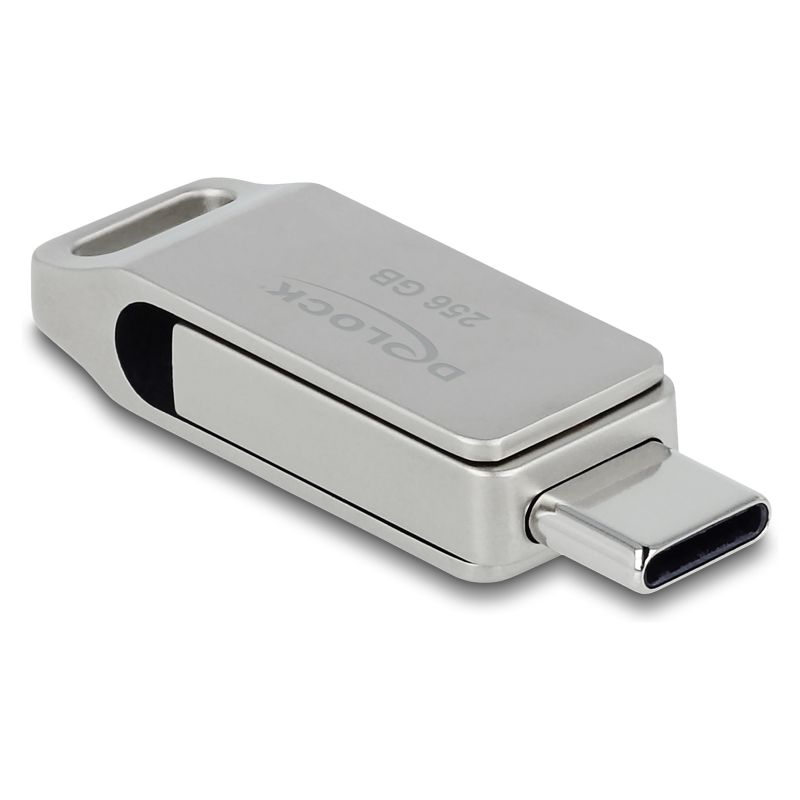 USB Flash Drive DELOCK 5 Gbps USB-C + Type-A 256GB - Gri - Figura 2
