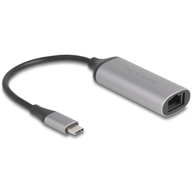 Adapter DELOCK USB‑C → RJ45 / 5 Gigabit LAN / Gri
