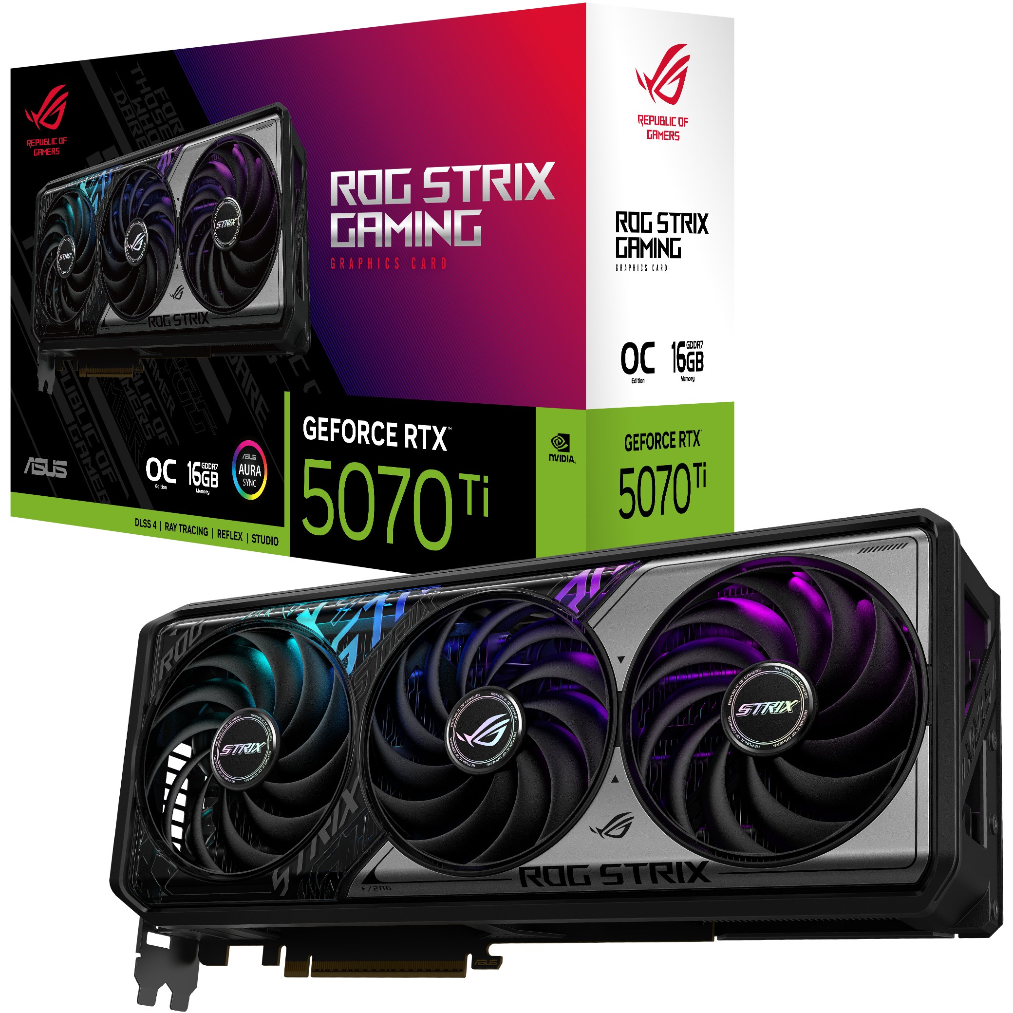 ASUS ROG Strix GeForce RTX 5070 Ti OC Edition 16GB GDDR7 Graphics Card – 3x DisplayPort / 1x HDMI - Zezë - Figura 3