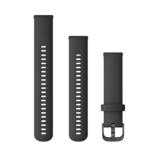 Rrip për orë Garmin 20mm Silikon me pjesë metalike – Zezë