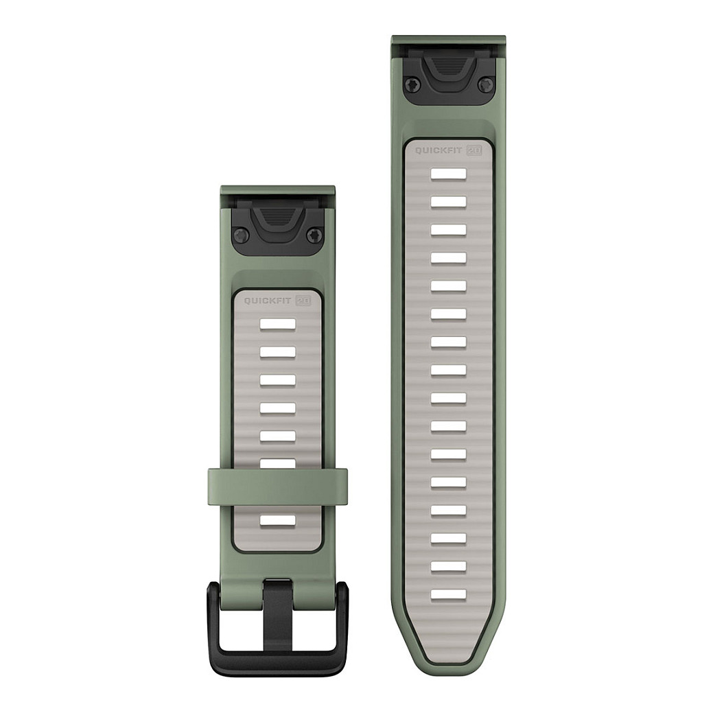 Rrip për ora Garmin QuickFit 20mm prej silikoni - Gjelbër/Gri - Figura 2