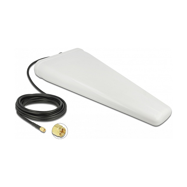Antena për rrjet DELOCK LTE / SMA Male / Direktionale / RG‑58 5 m / Outdoor – Bardhë