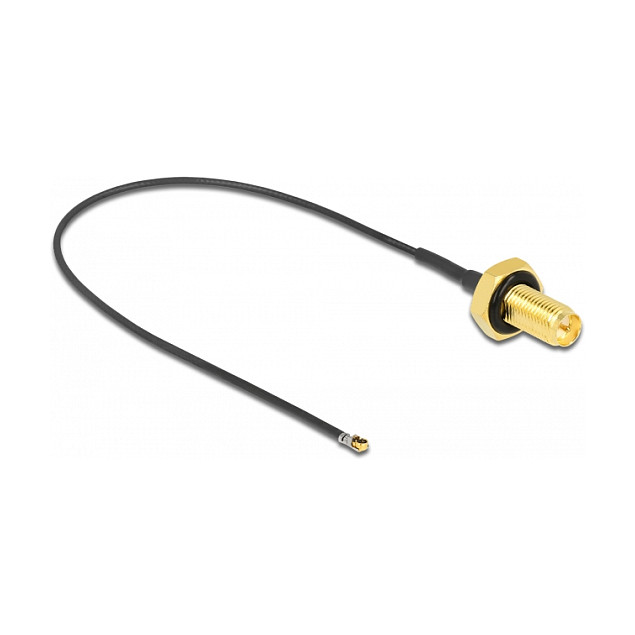 DELOCK RP-SMA Female to MHF4L LK Male 1.37 RF Cable 20cm – Internal WiFi Antenna Adapter