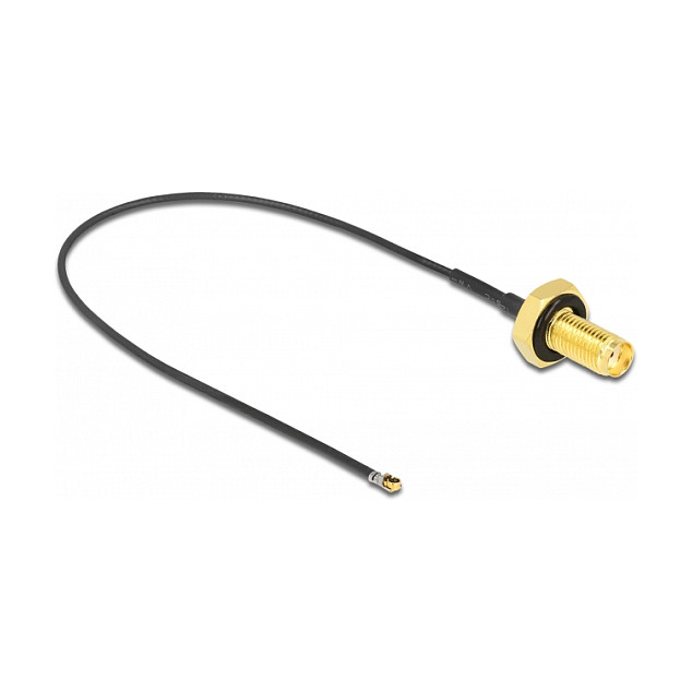 DELOCK SMA Female to MHF4L LK Male 1.37 RF Cable 20cm – Internal WiFi LTE Antenna Adapter