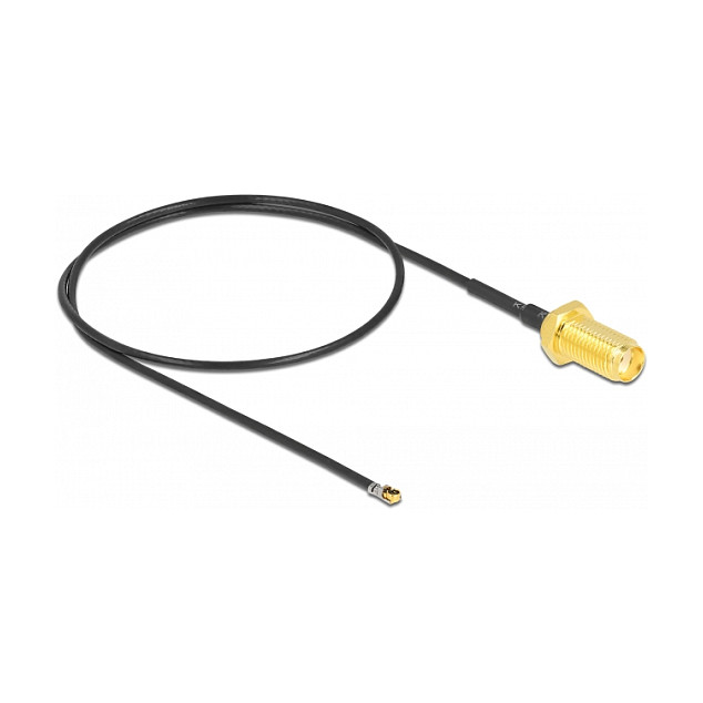 DELOCK SMA Female to MHF4L LK Male 1.37 RF Cable 35cm – Internal WiFi LTE Antenna Adapter