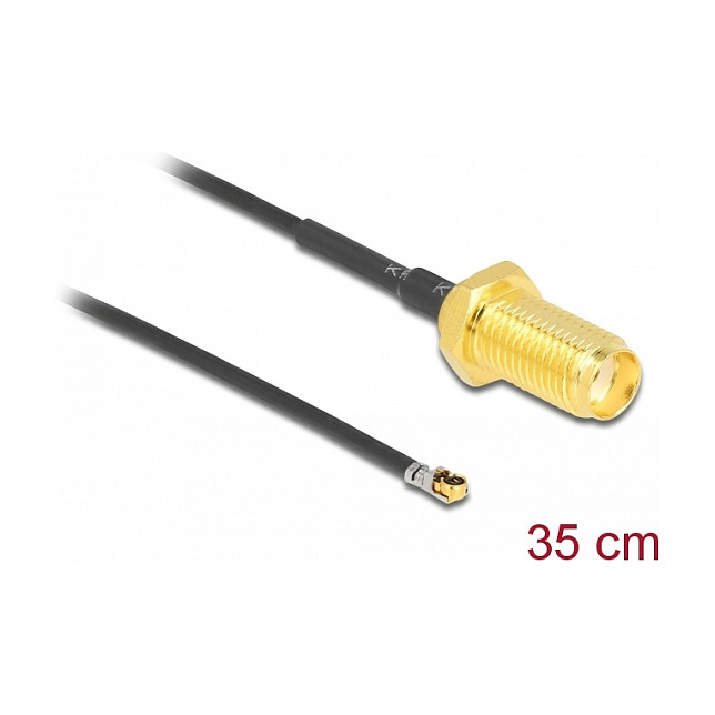 DELOCK SMA Female to MHF4L LK Male 1.37 RF Cable 35cm – Internal WiFi LTE Antenna Adapter - Figura 2